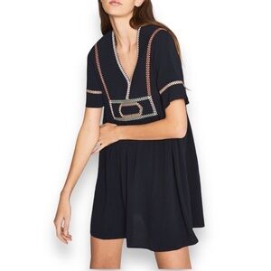 Ba&sh bash Robe Talia Embroidered Mini Dress V Neck